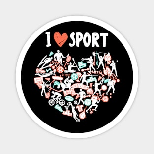 Love Sport Gift - Sport Heart Valentines Day Lover Magnet